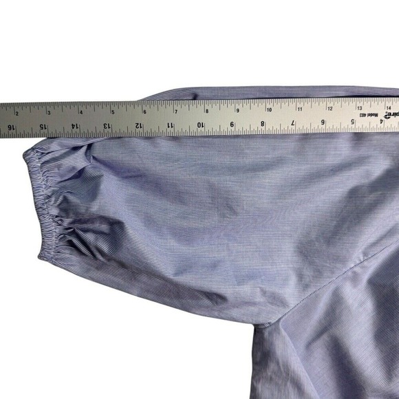 Maeve Womens XS Top‎ Blue White Cotton Chambray Off Shoulder Preppy Spring NWT - Picture 15 of 16